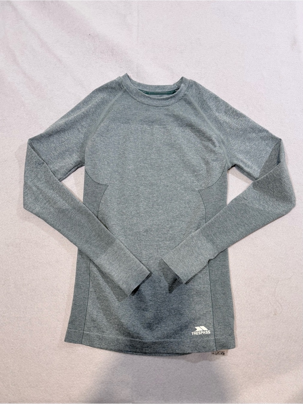 Trespass Pelina Duoskin Grey Green Long-Sleeve Seamless Active Top Second Skin